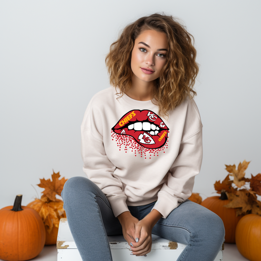 Woman's Kansas City Lips Long Sleeved Sweatshirt A little bit of AMore